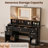 47"W LED Vanity Desk with Tri-Fold Mirror, 20W Fast Charging Type-C Power Outlet-506139440