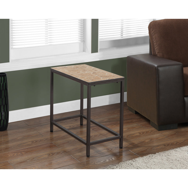 Chyan Accent Table, Side, End, Nightstand, Lamp, Living Room, Bedroom, Metal, Tile, Terracotta / Brown