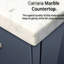 Meuble-lavabo bleu marine avec comptoir en marbre Miroir - Tiroir spacieux et durable, mécanisme de fermeture en douceur, espace de rangement, glissière