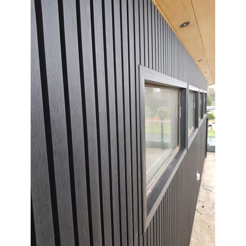 106" x 8.5" Outdoor European Siding System Composite Board Paneling, Weatherproof and UV-Resistant, Black
