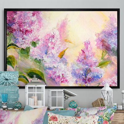 " Modern Purple Lilac Flowers II " Painting Print