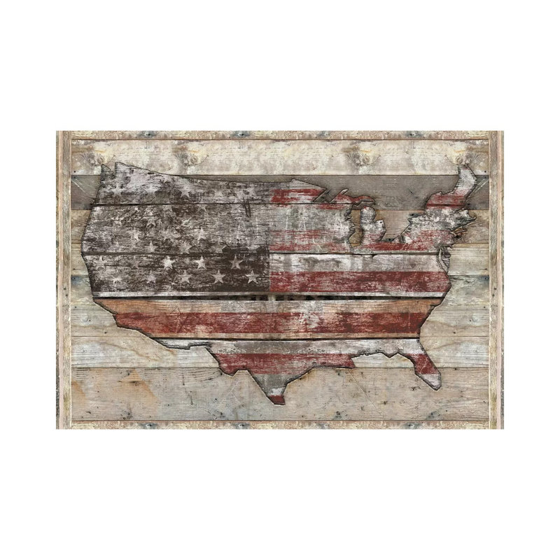 USA Map Fight by Diego Tirigall - Wrapped Canvas Painting, 101.6 cm H x 66.04 cm W x 3.175 cm D