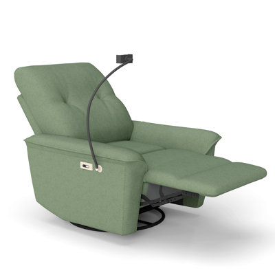 Swivel Recliner Chair with Phone Holder, Electric Reclining Chair with USB Ports for Living Room Bedroom