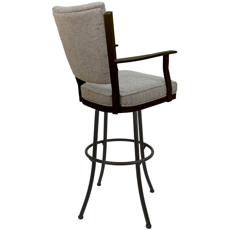 Très grand tabouret pivotant en métal Varges, Bois flottant Hemsath, Brun