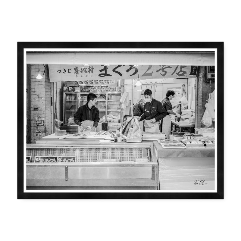 Fish Market II In Black And White Print by Tim Klein