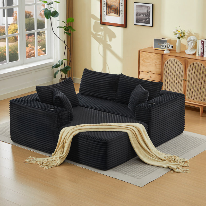 Cloud Sectional Sofa With L-shape Chaise, No Assembly Required, Modern Modular Sofa With Deep Seat, Black