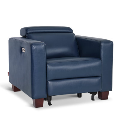 Wall-hugger Power Recliner, High Leg Recliner with Adjustable Headrest, for Small Spaces, Faux Leather