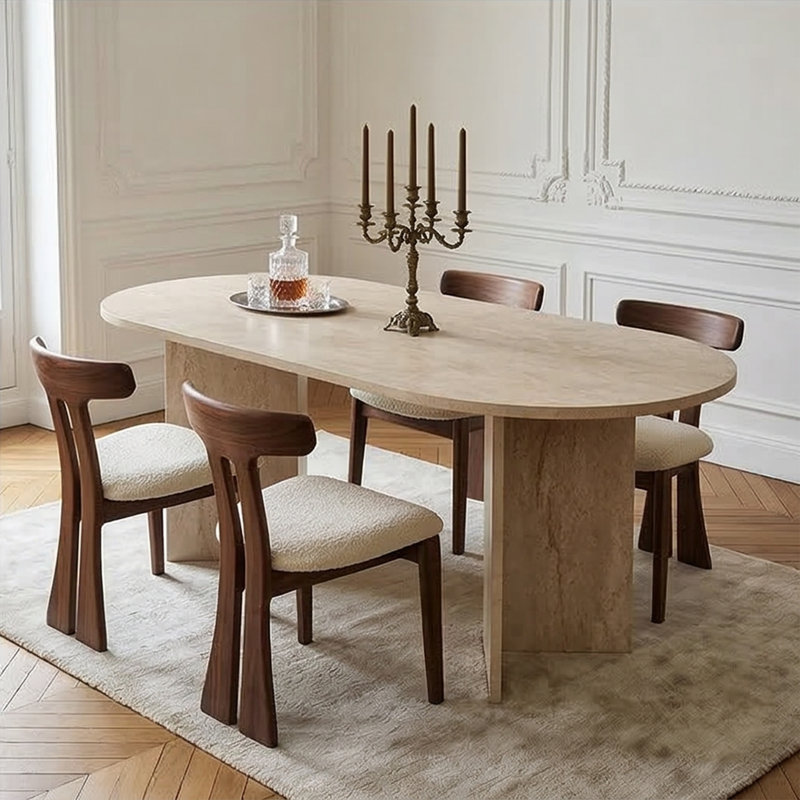 Table de salle à manger Aurelia, Travertin