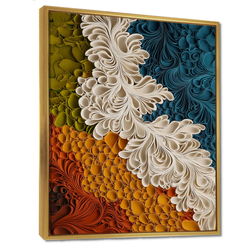 Noveta Biomorphism Earth Rhythm In Chaos II - Abstraction lyrique, art mural, H 40 po x l 30 po, Doré