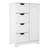 White Bathroom Cabinet With 4 Deep Drawers And 1 Door - Adjustable Shelves For Ample Storage Modern Space Solution