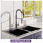 Évier de cuisine 33 x 22 po à double cuve avec robinet à ressort noir, acier inoxydable durable de calibre 18 pour une utilisation intensive.