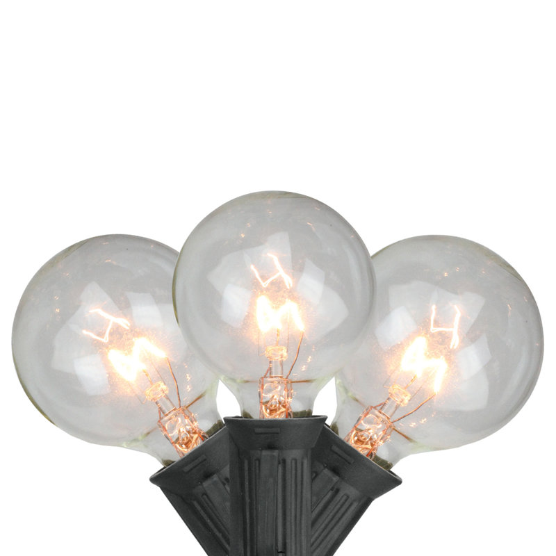 Ensemble de 10 lumières globes pour patio G50 - fil noir 9 pi