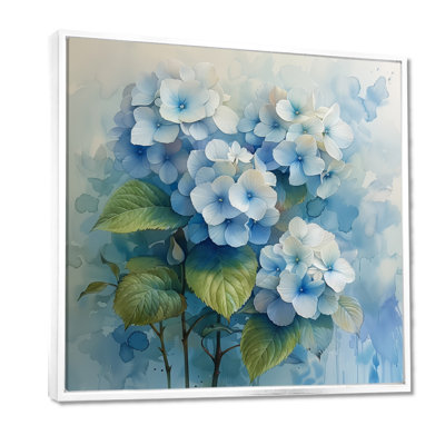 «Soft Blue Hydrangea Serenade I», impression d'art mural hortensia