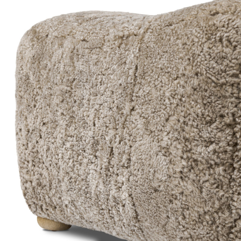 Oslo Ottoman, Worn Oak, Taupe Shearling