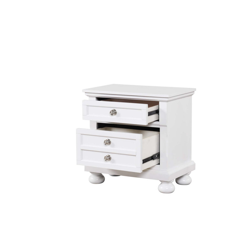 Table de chevet fonctionnelle avec tiroirs pleine extension, rangement spacieux, tiroir supérieur doublé de feutre et installation facile pour la chambre à coucher