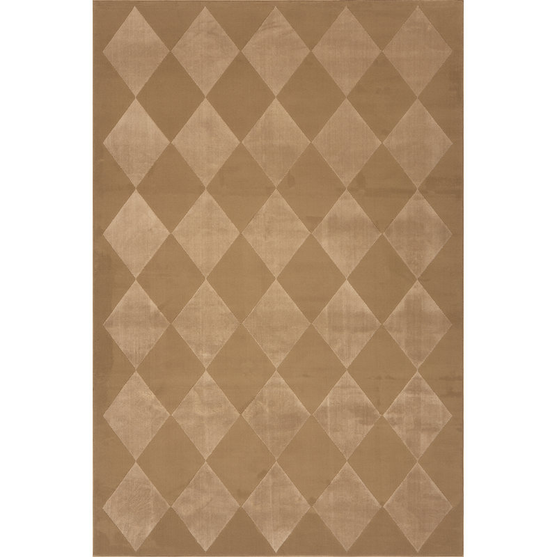  Erielle Diamond Washable Area Rug, Rectangle 3'6" x 5', Beige
