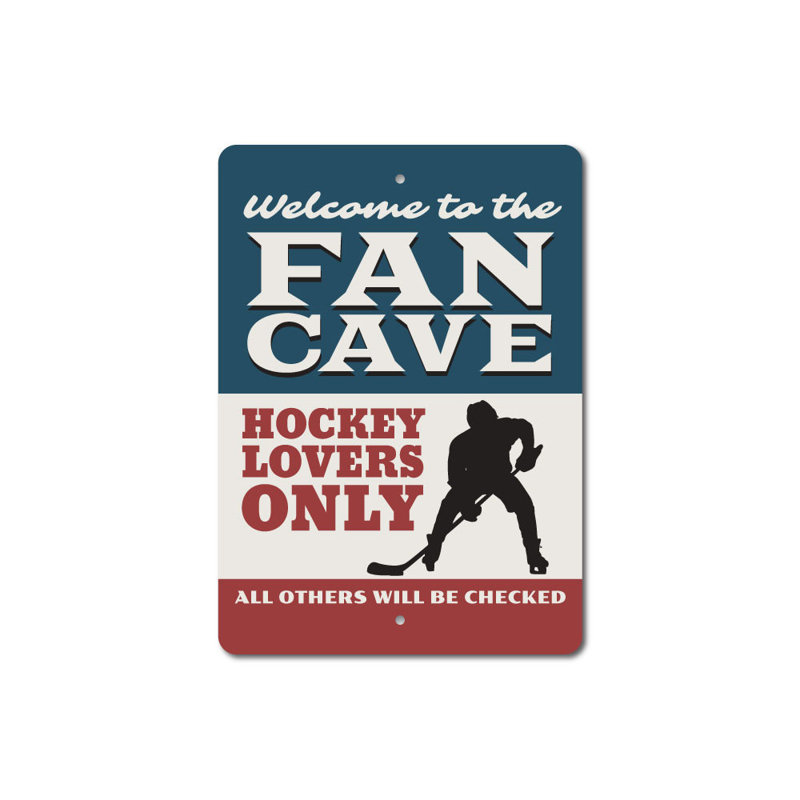 Enseigne de hockey en aluminium, H 14 po x l 10 po x P 0,04 po