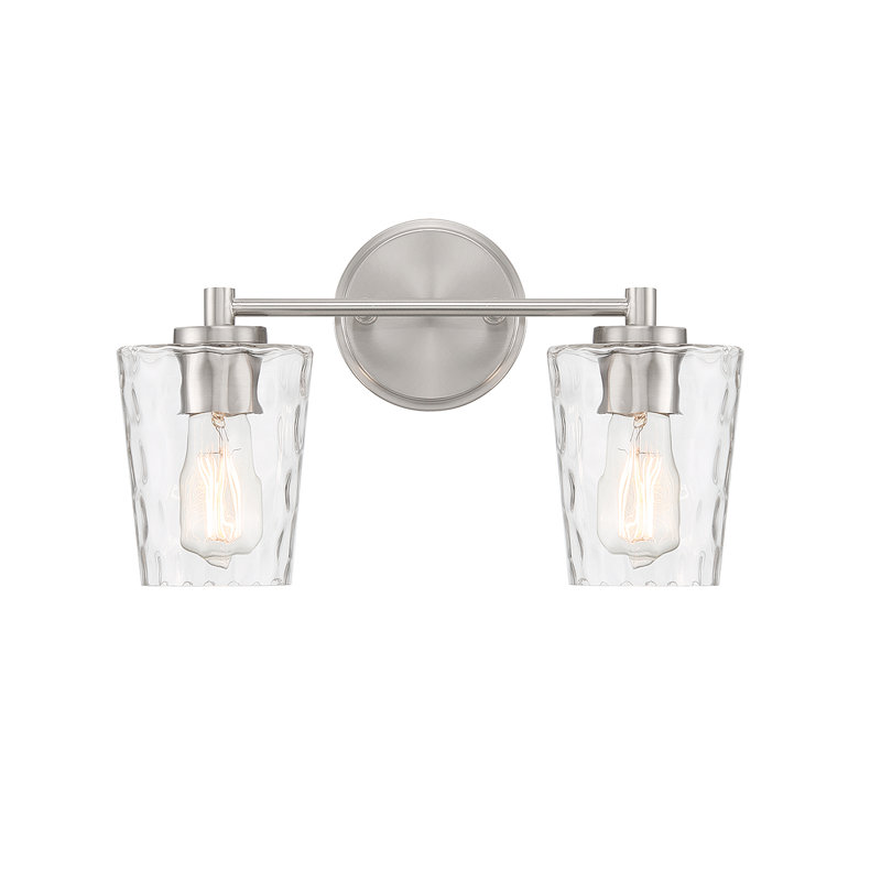 Éclairage pour meuble-lavabo à 2 lumières Argatha, H 9,75 po x l 15,5 po x P 15,5 po, Nickel satiné, 2 Lights
