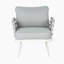 Ensemble de 2 fauteuils club en acier, blanc cassé et gris-745126062-745126057