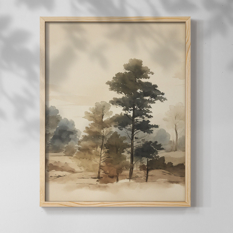 Paysage rétro, impression encadrée en X, Naturel, H 10 po x l 8 po