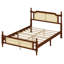 Wooden Bed With Rattan Headboard And Footboard-2124141204