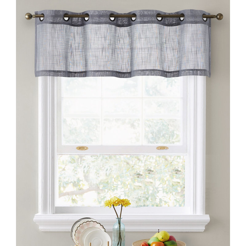 Aleksander Tailored Window Valance, Gray