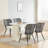 Rattan Back Dining Chairs,Upholstered Boucle Kitchen Chairs,Mid Century Modern Dining Room Chairs,Pe Cane Chairs For Kitchen Room With Metal Legs,Black Set Of 4-2030762187