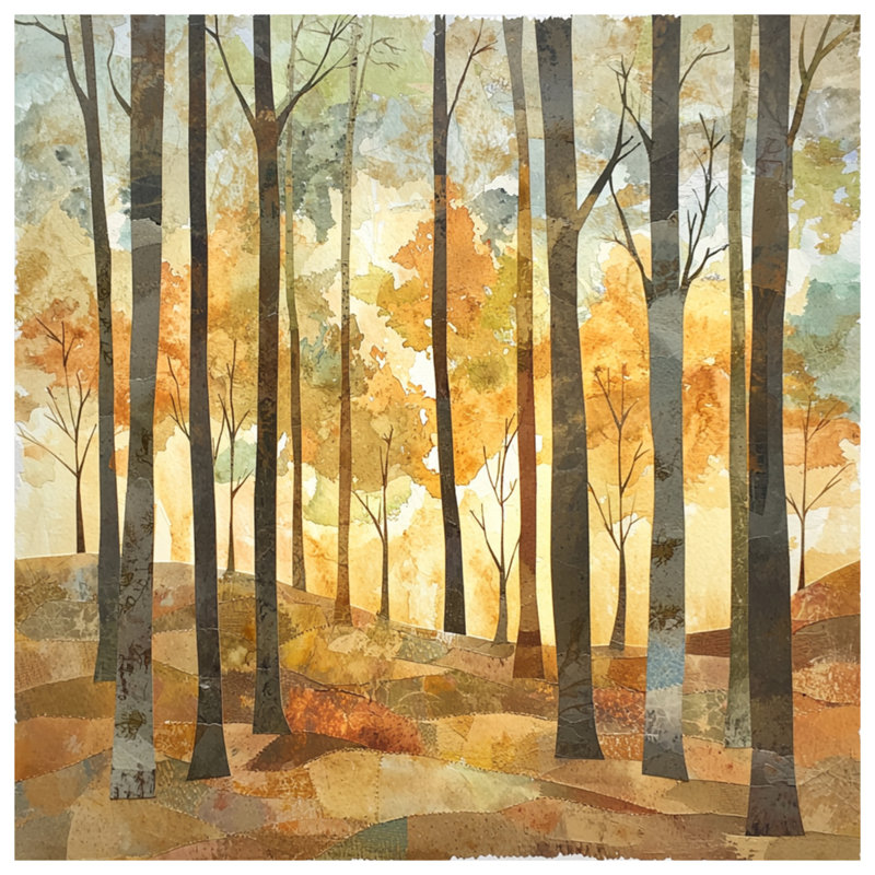 Autumn Forest Landscape Comforter, Lit simple