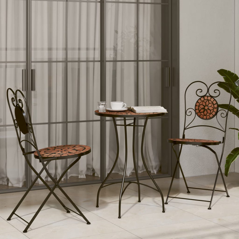 Foldable Garden Chair Set, Terracotta
