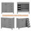 Meuble-lavabo 36 po avec lavabo en céramique, armoire de rangement abondante, 2 portes à fermeture douce et 5 tiroirs