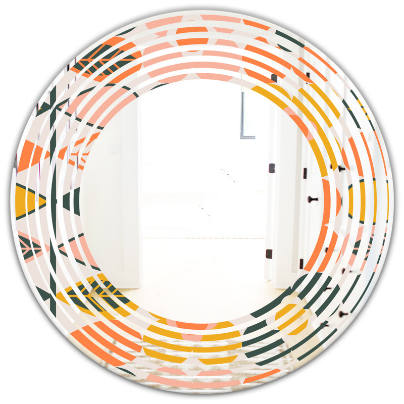 Miroir mural sans cadre wave botanique design ii artisanat american, H 31,5 po x l po