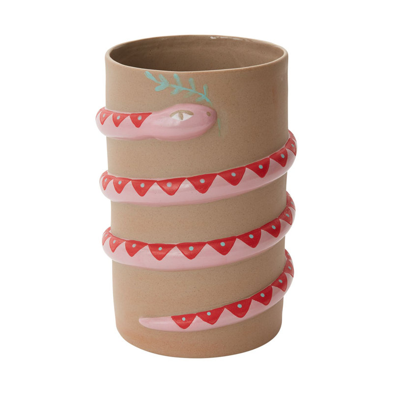 Vase Cerveny, H 8,25 po x l 6,25 po x P 6,25 po
