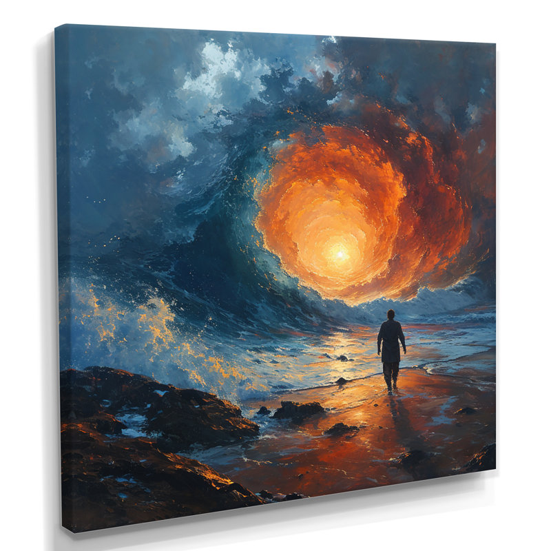 «Walking Into Celestial Radiance», art mural décorations spatiales, H 16 po x l 16 po x P 1 po, Toile tendue