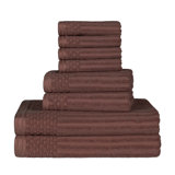 Ensemble de serviettes en coton à carreaux unis 8 pièces Ruvins