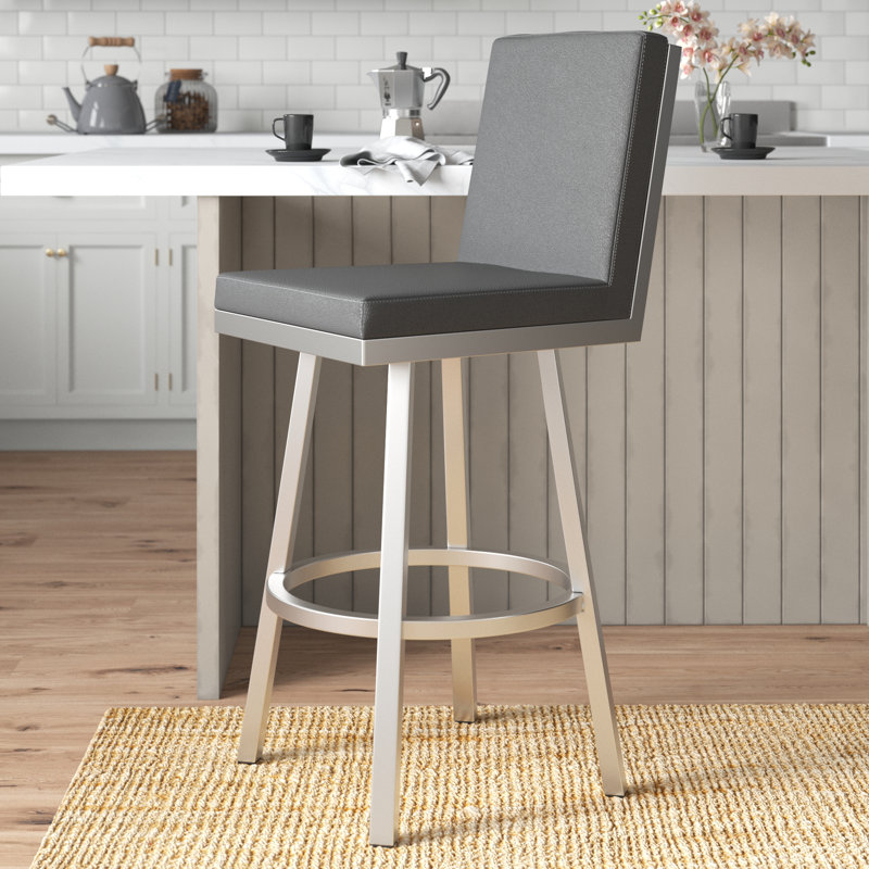 Tabouret de bar Aloysia, Noir, Tabouret de bar (siège d'une hauteur de 30 po)