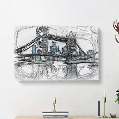 London Bridge in Abstract - Wrapped Canvas
