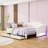 Twin XL Upholstered Daybed with Two Drawers,Trundle and LED Light-469779582