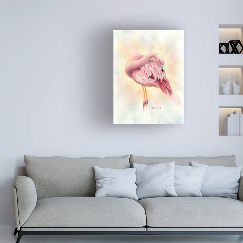 Art sur toile par Dave Bartholet Flamingo, H 35 po x l 47 po