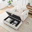 Fauteuil d'appoint en velours côtelé avec tabouret de rangement-177698788