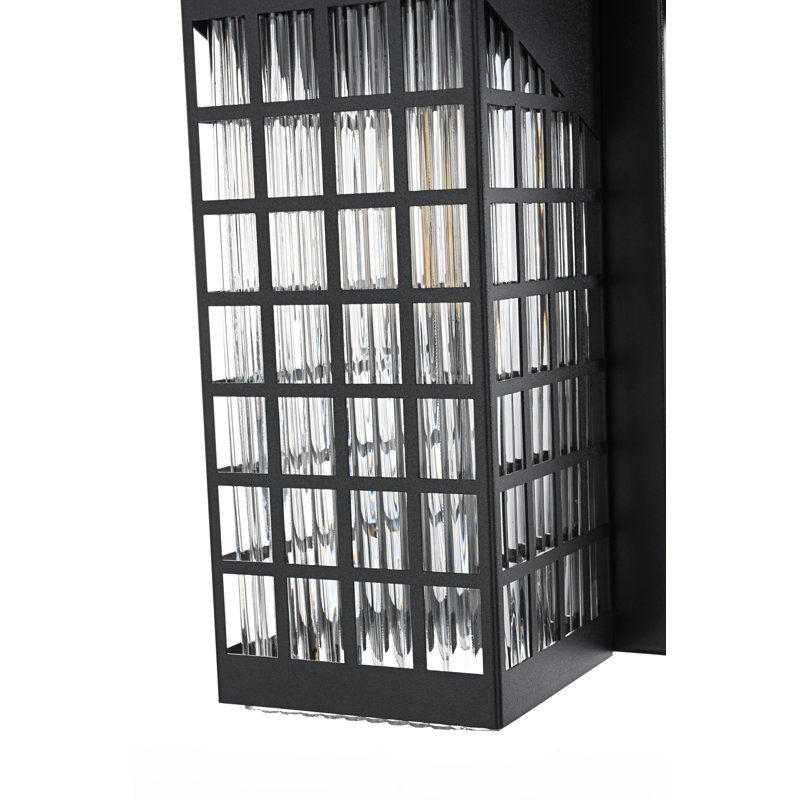 Alcaraz Outdoor Wall Sconce in Black, 12" H x 5" W x 5" D
