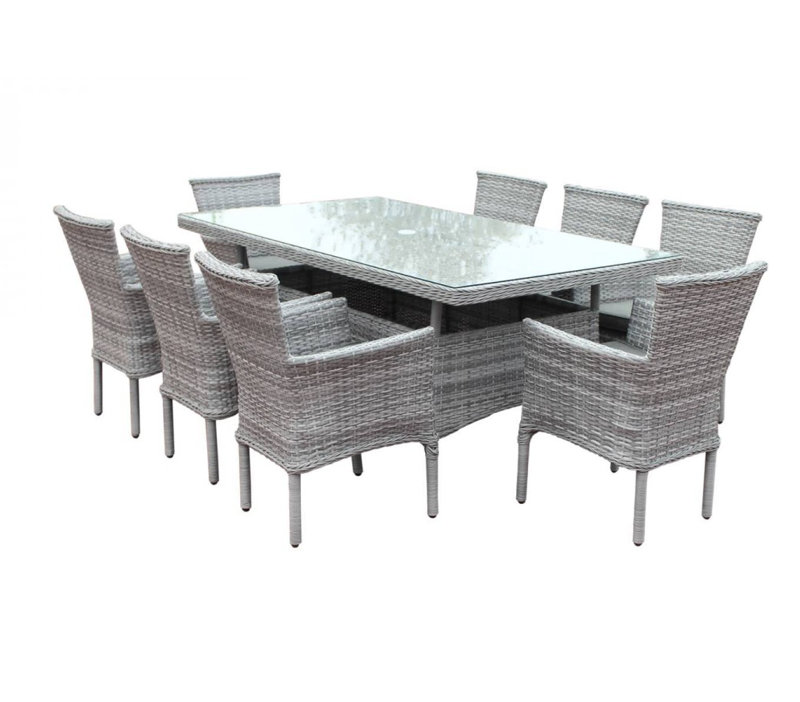 Copenhaver 8 - Person Patio Dining Set with Rectangular Table , Cushions Included