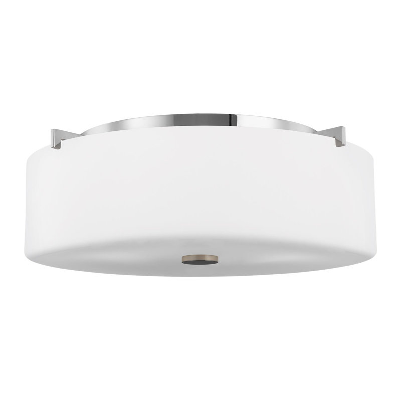 Spencer 3 Light Glass Flush Mount, Chrome, No, No