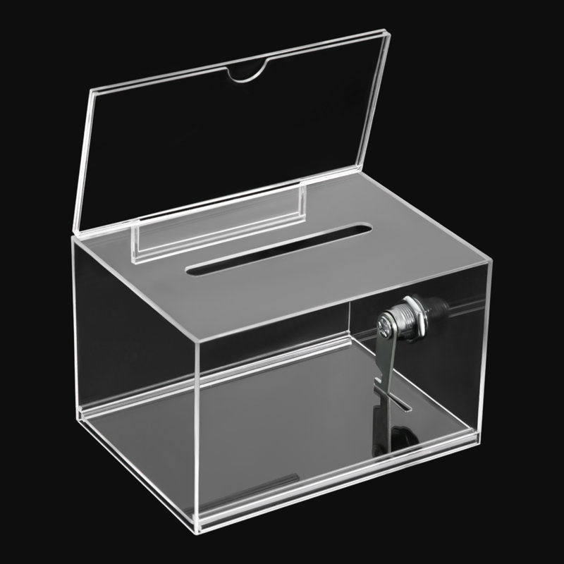 Clear Acrylic Box 6.22'' W Suggestion Box W/ Lock