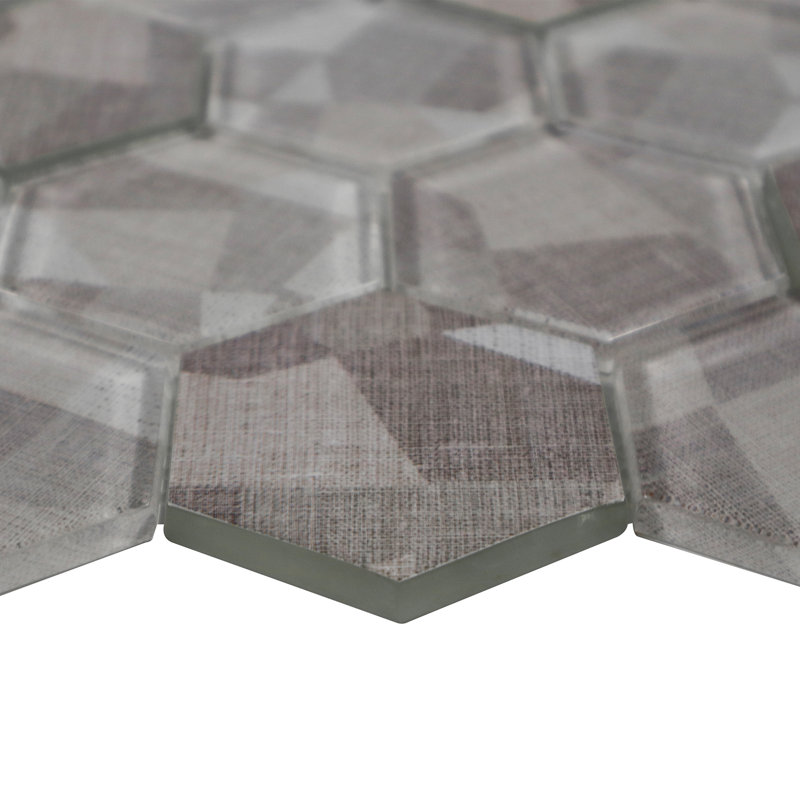 Bucz Glass Honeycomb Mosaic Wall Tile, Brown
