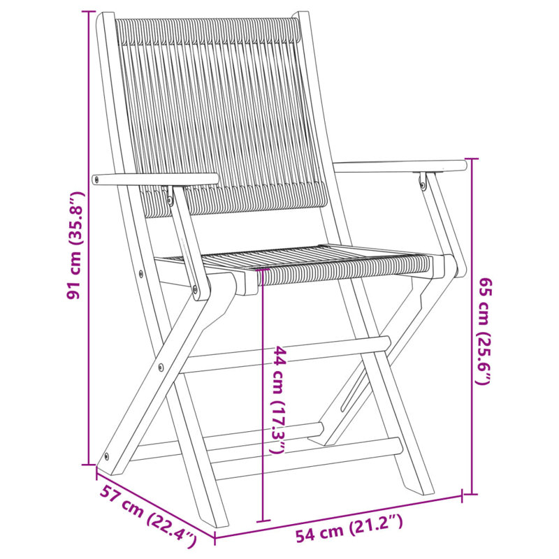 Villejuif Patio Dining Accent Chair, Black