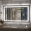Miroir de salle de bain / meuble-lavabo à cadre en verre trempé à DEL certifié anti-buée Wayfair Basics®