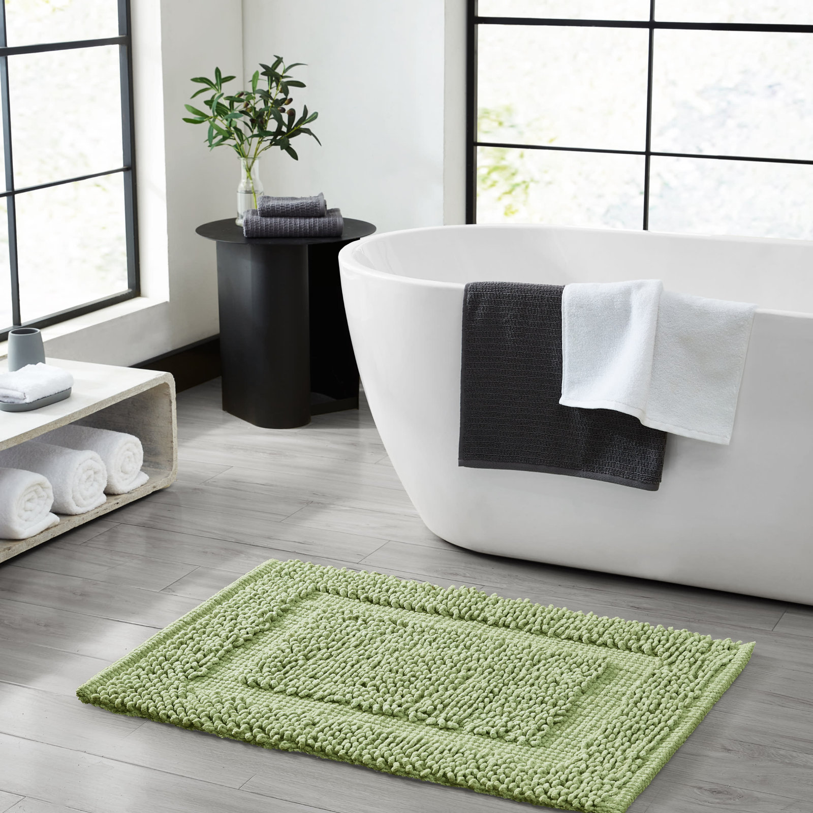 Payten Classic Cotton Bath Mat, Single - 20"W x 32"L, Sage