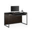 Bureau Sequel avec panneau arrière - Frêne teint gris anthracite, métal noir-114725291