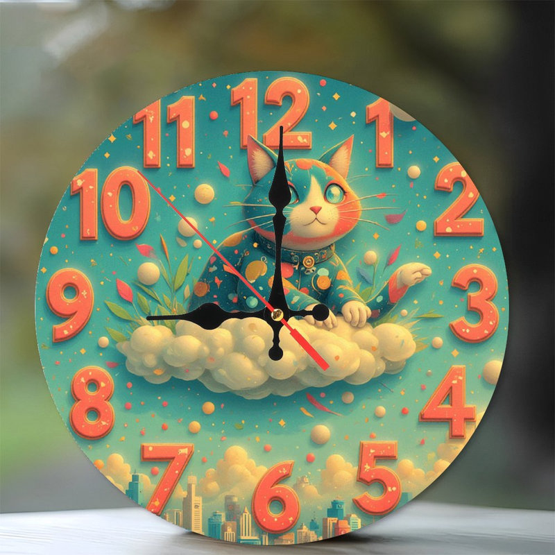 Horloge de chat, art mural