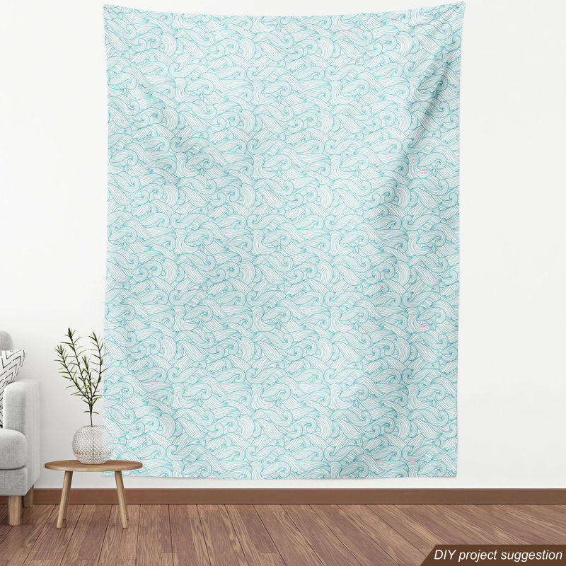 Tissu enjolivures à tourbillons ocean ondulations, l 58 po x L 72 po